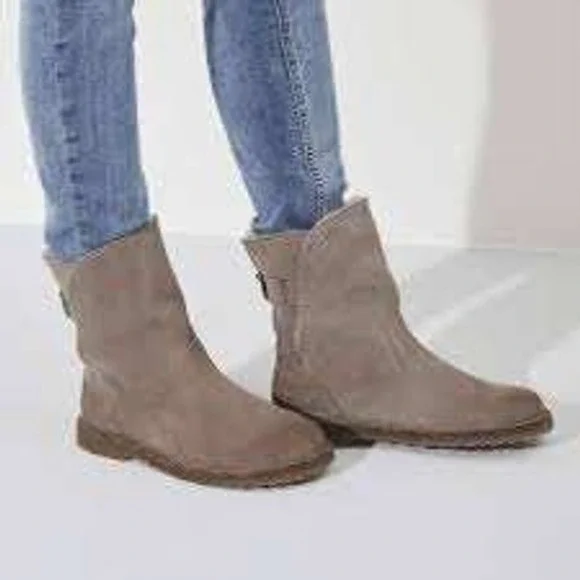 Birkenstock Uppsala Shearling Suede Leather in Desert Dust Gray Taupe Size 42/10
