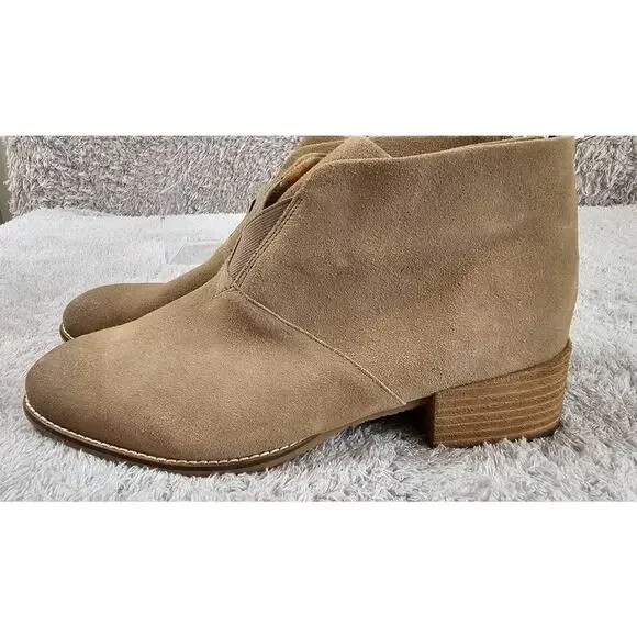 Softwalk Womens Rocklin Brown Leather Back Zip Ankle‎ Booties Stack Heel Sz 12 M