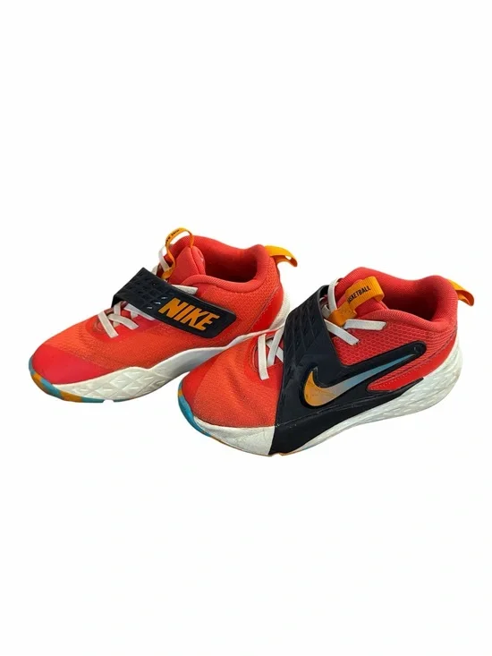 Nike Kids Red Basketball Sneakers with Black Strap Size 1