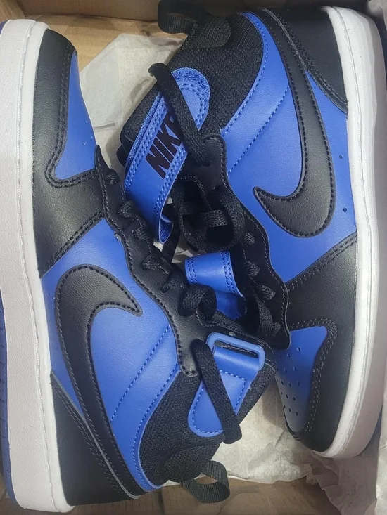 Nike Kids Black and Blue High-Top Sneakers