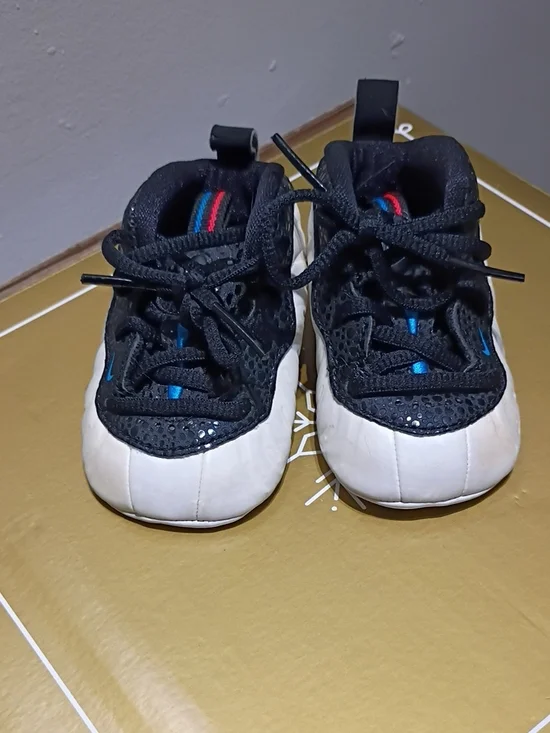 Nike Black and White Baby Walker Sneakers with Blue and Red Accents