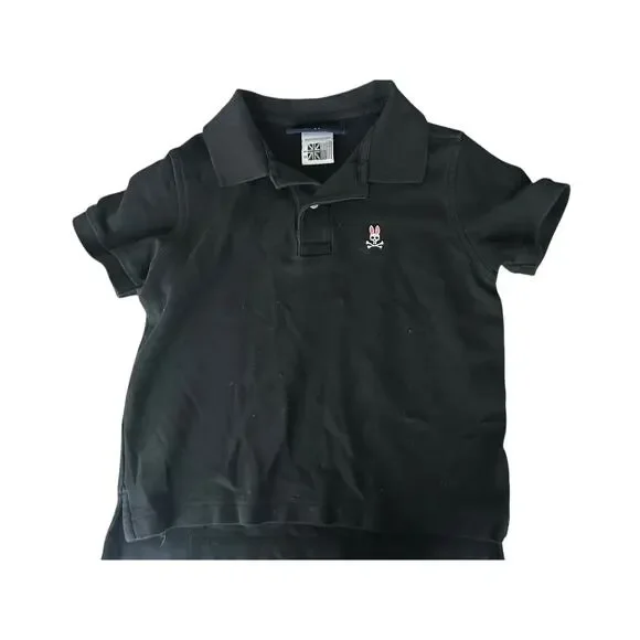 Psycho Bunny Casual Polo Shirt Boys Size black size‎ XS 5-6
