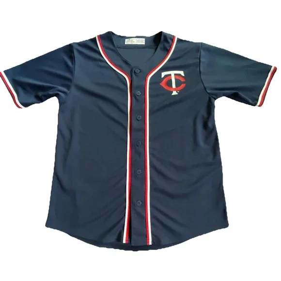 Minnesota Twins Button Up Genuine Merchandise Baseball Jersey  Yth‎ XL-18 EUC
