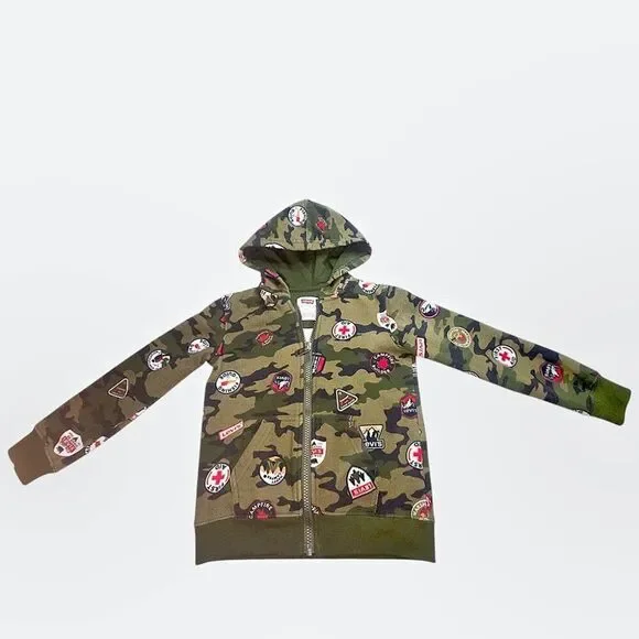Levi’s Kids Camouflage Hoodie 4T Outdoor Patch Zip Jacket