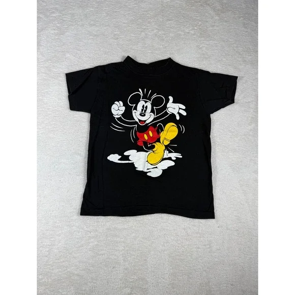 Mickey & Co T-Shirt Kids S Black single stitch Vintage 90's Disney Mickey Mouse‎