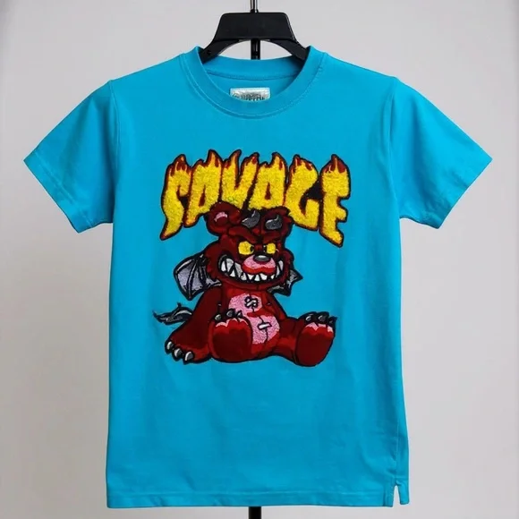 FWRD Denim‎ Savage Kids Blue Graphic T-Shirt Size S8