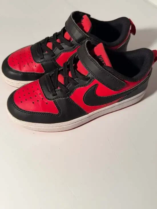 Nike Court Borough Low Recraft Kids' Preschool Sneakers Black and Red