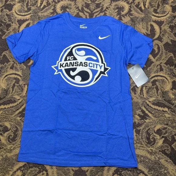 Nike Kansas City FC NWSL Navy Blue T-shirt Youth Size Medium New Athletic Cut