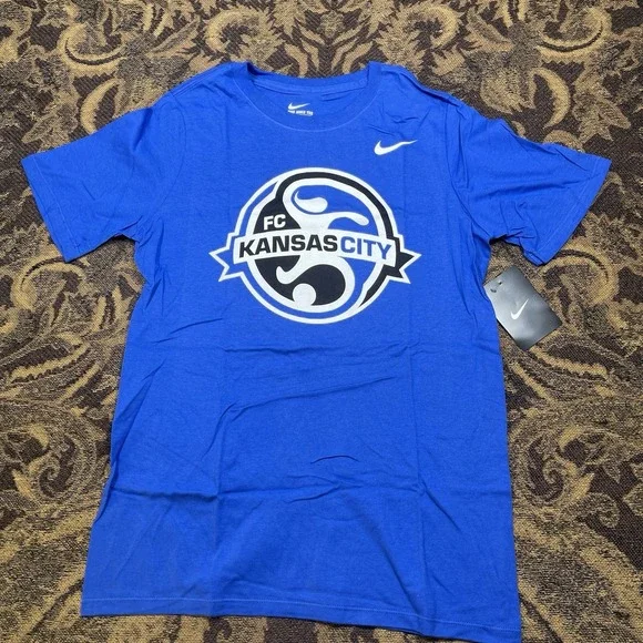 Nike Kansas City FC NWSL Navy Blue T-shirt Youth Size Large New Athletic Cut