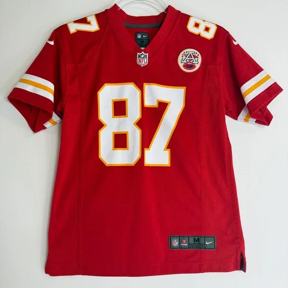 Nike Kansas City Chiefs Jersey Kids M 10/12 Red Travis Kelce 87 NFL On Field