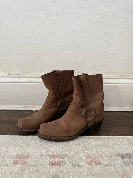 Vintage Frye Brown Suede Harness Ankle Boots 8.5/9