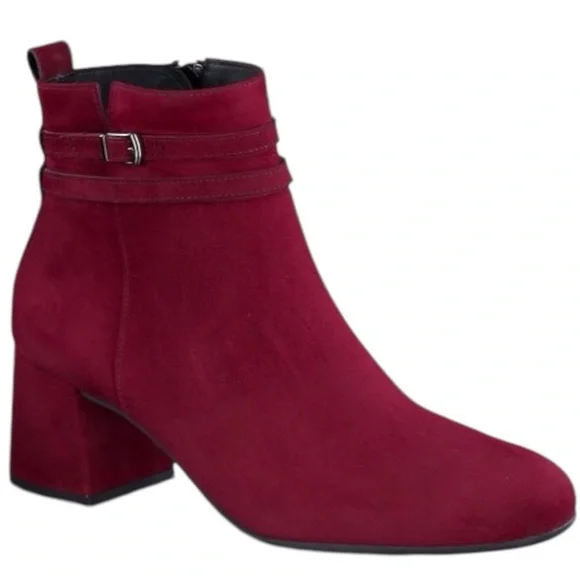 New w Defect Paul‎ Green Sydney Block Heeled Bootie in Bordo Suede Sz US 6 $499
