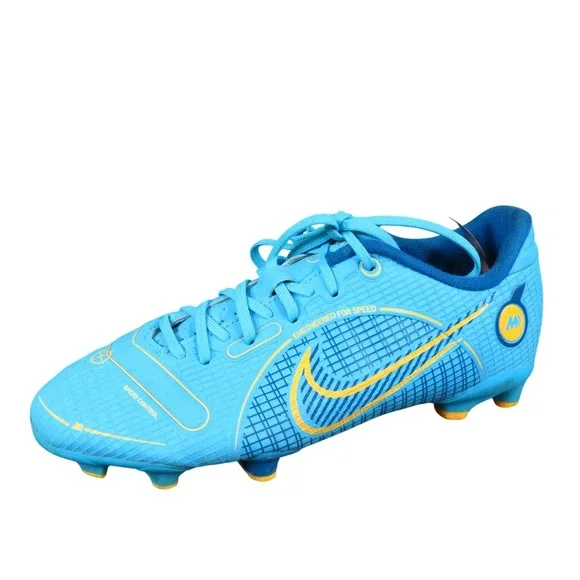 Nike Mercurial Vapor 14 Academy Kids Soccer Cleats Size 4.5Y FG/MG Blue Yellow