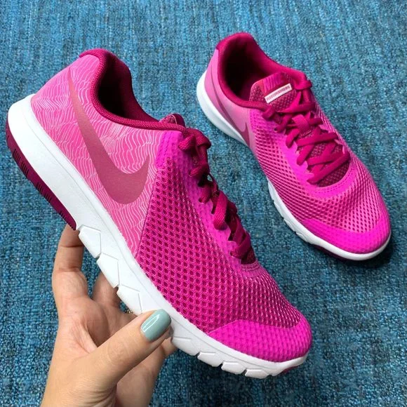 Nike Flex Experience RN 5 Pink Lace Up Sneakers Running Shoes Youth Size 5Y
