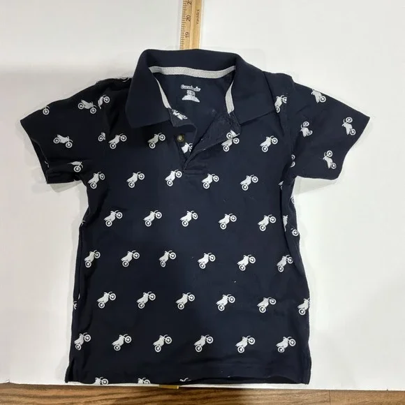 Garanimals boys 5t Motorcycle Blue Collar‎ Shirt