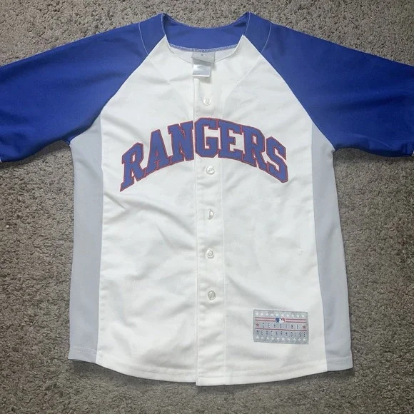 MLB Texas Rangers Stadium Souvenir White Jersey Michael Young‎ #10 Youth Size S