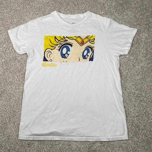 Sailor Moon Eyes Graphic White T-Shirt‎ - Anime Manga Cartoon Tee Small Her Eyes