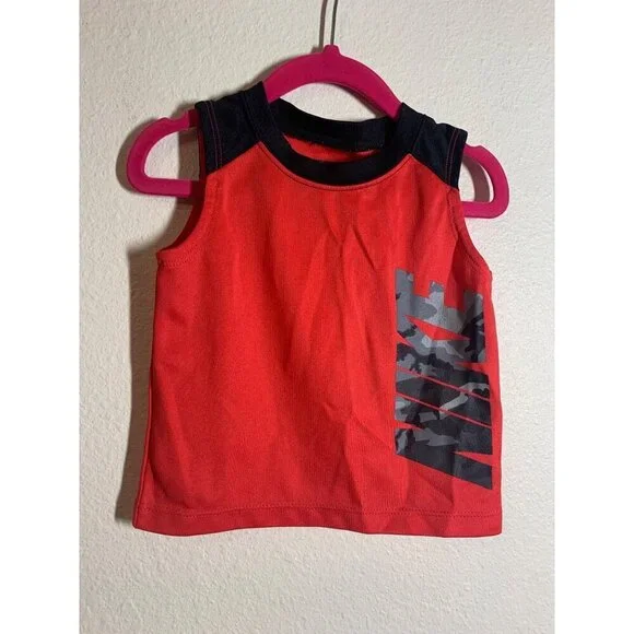 Nike Athletic Tank Top Baby Boys Size 12 Months Orange I6