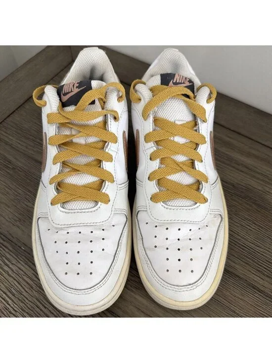 Nike Youth Court Borough Low 2 Shoes White Bronze Yellow US 5Y BQ5448-116