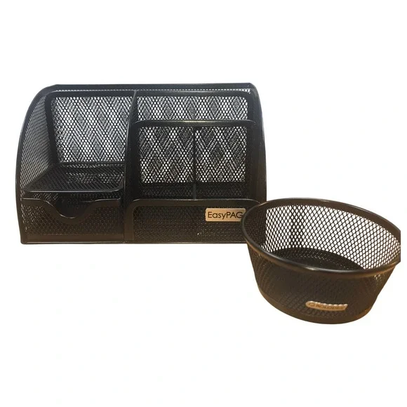 EasyPAG Mesh Desk Organizer Drawer Office Desktop Rolodex Clip Dish Black‎