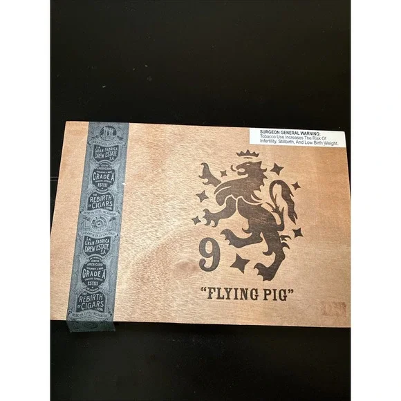 LIGA PRIVADA NO. 9 FLYING PIG DREW ESTATE Wood EMP Cigar Box  1