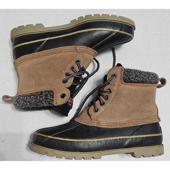 Cherokee Thermolite Ankle Winter Duck Boots‎ Steel Shank Suede Leather Womens 9