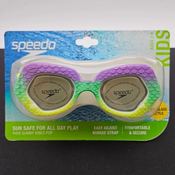 Speedo Kids‎ Sunny Vibes Pop Goggles Ages 3-6 UV Protection  Colorful New