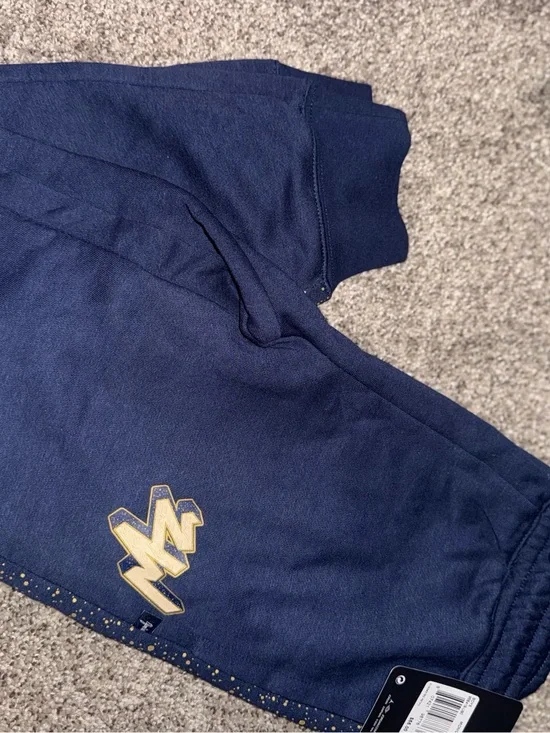 Nike Kids Navy Sweatpants with Gold Logo