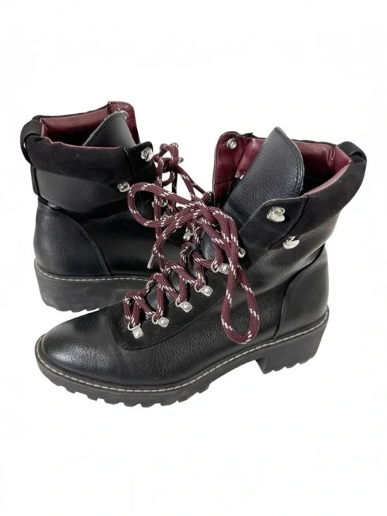 H&M Women’s Black Lace Up Fleece Lined Goth Chunky Combat Ankle Boots‎ Size 6