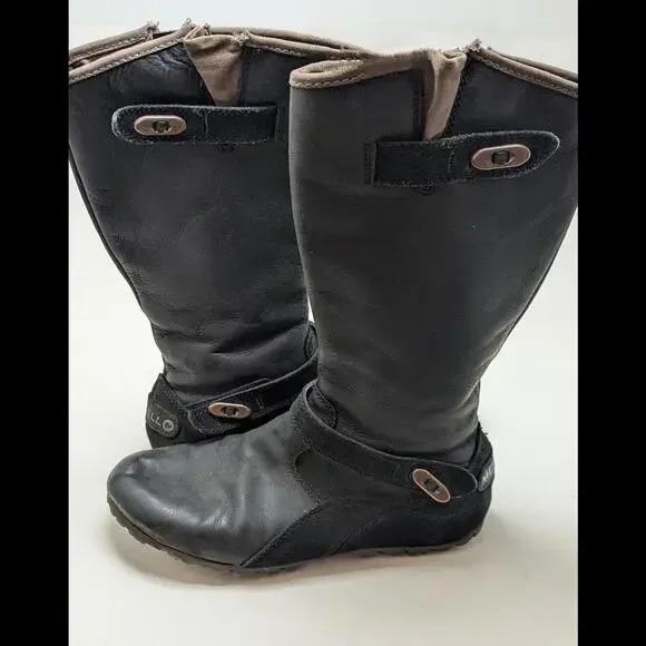 Womens Merrell Haven Autumn Waterproof Side Zip Black‎ Suede Boots J48374 Size 5