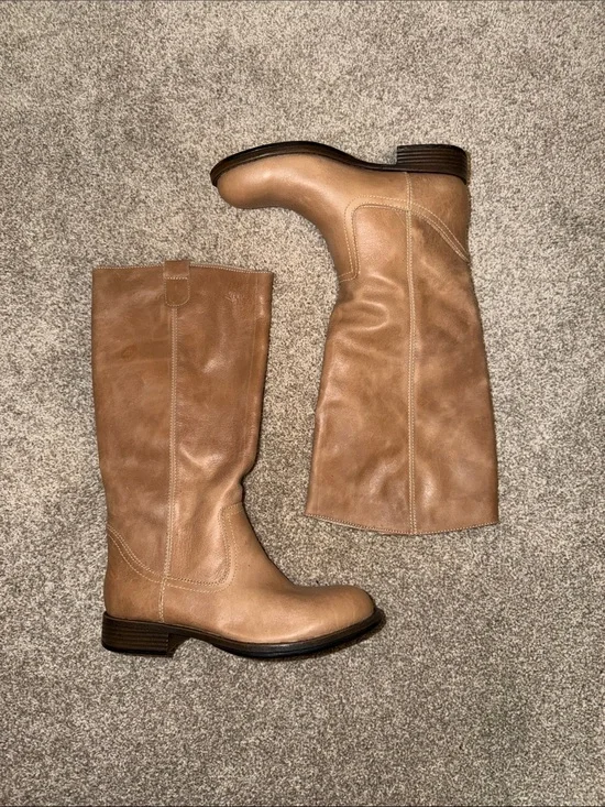 Kenneth Cole Reaction Tan Knee-High Leather Riding Boots