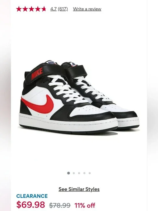 Nike Court Borough Mid 2 High Top Sneaker Big Kid