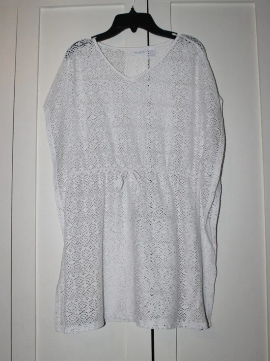 The Children’s Place White Crochet Swim Cover-Up | Size 14