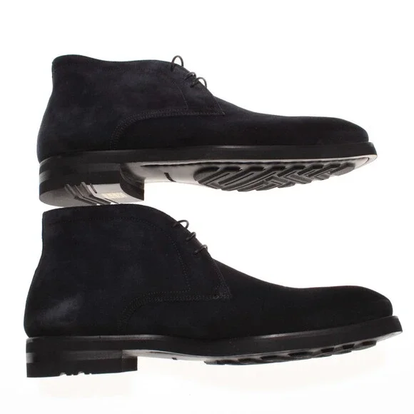 Magnanni NWB Lace Up Chukka Boots Size 44 (US 11) in Navy Blue Suede