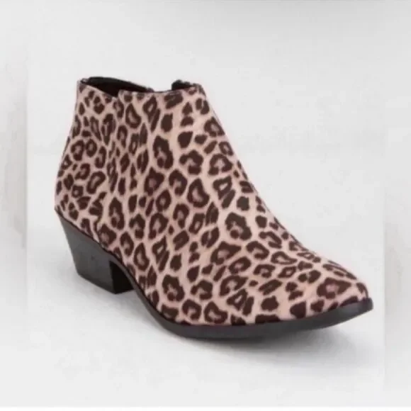 Leopard Print Ankle Boots Size 6