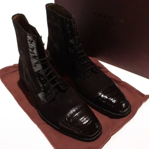 Mezlan NWB Sabino Lace Up Boots Size 9 US in Brown Leather