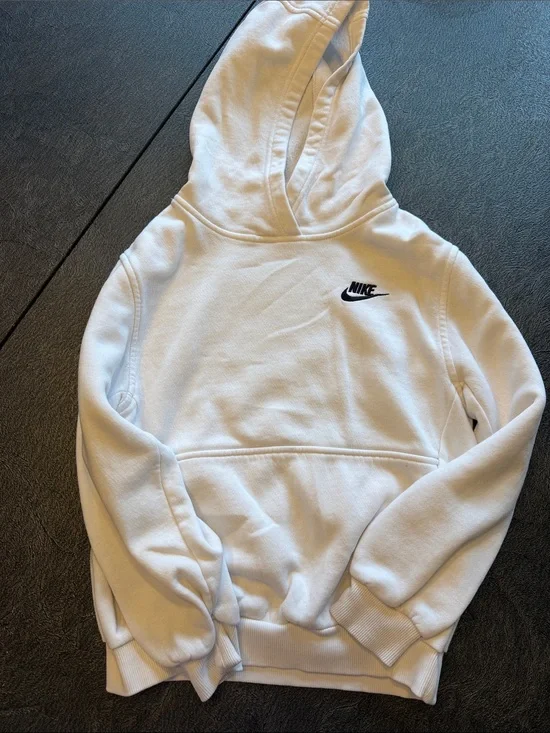 Kids Nike White Hoodie with Black Swoosh size M