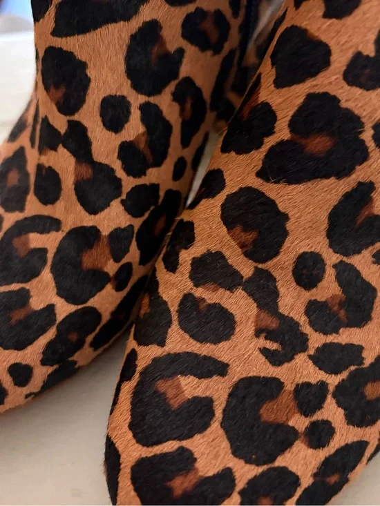 INC International Concepts Leopard Print Ankle Booties in Brown and Black