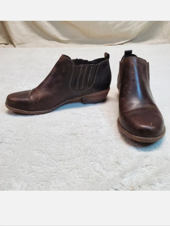 Clarks Brown Leather Jade Festival Boho Classic‎ Boho Preppy Ankle Boots 8