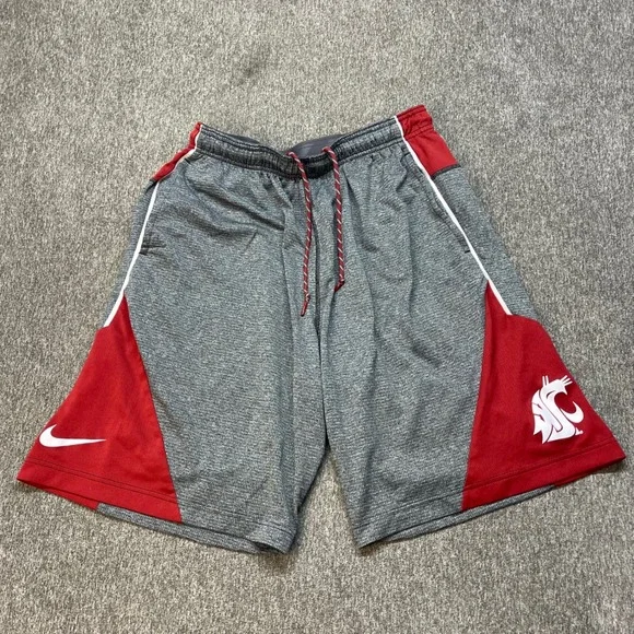 Nike Boys XL Washington State Cougars WSU Dri-FIT Shorts‎ Gray Red NCAA Athletic