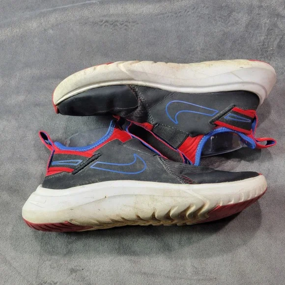 Nike Flex Plus Shoes Black Red Blue Slip On Youth‎ Size 7Y CW7415 001
