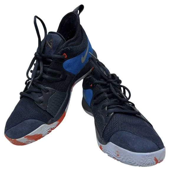 Size 4.5 Y Nike Paul George PG 2 GS Youth Basketball Shoe 943820-400 Orange/blue