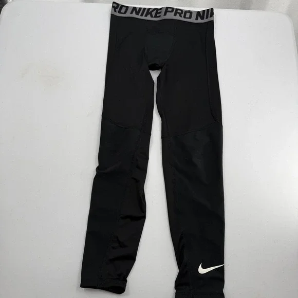 Nike Pro Training Tights Boys Size M Black Compression Pants BV3516-010