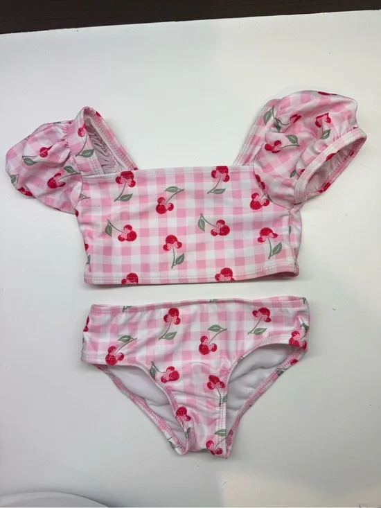 DisneyGirls Pink Cherry Gingham Two-Piece Swim Set