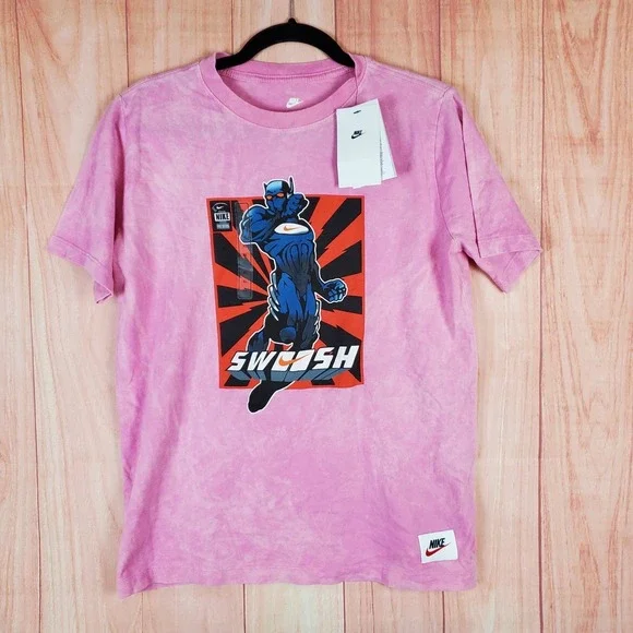 Nike Kids T-Shirt XL Magic Flamingo Pink Cotton Crew Neck Short Sleeve Pullover‎