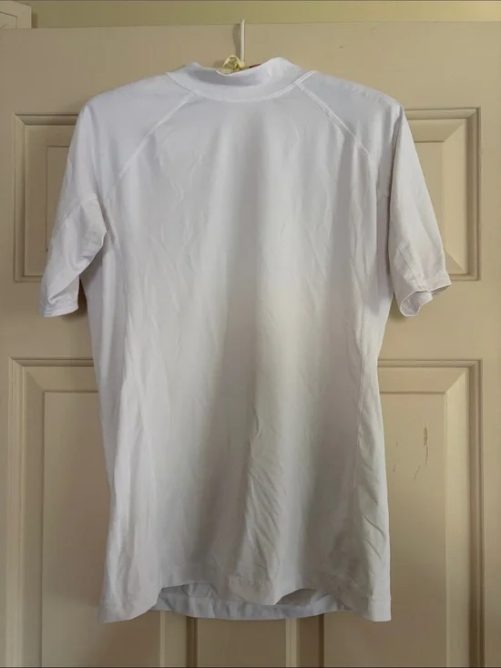 Boys Lands End white mock neck rash guard.