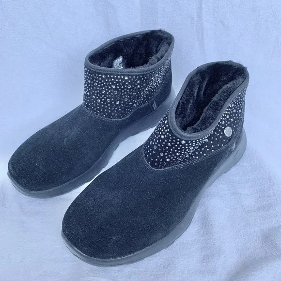 Skechers Womens Black Hands Free Slip-ins Martha Stewart On-The-Go Joy Boots 9.5