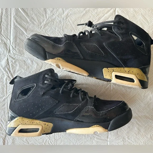 Nike Air Jordan Fight Club 91 Youth 6.5 Black Gold Basketball‎ Shoe Unisex Boys