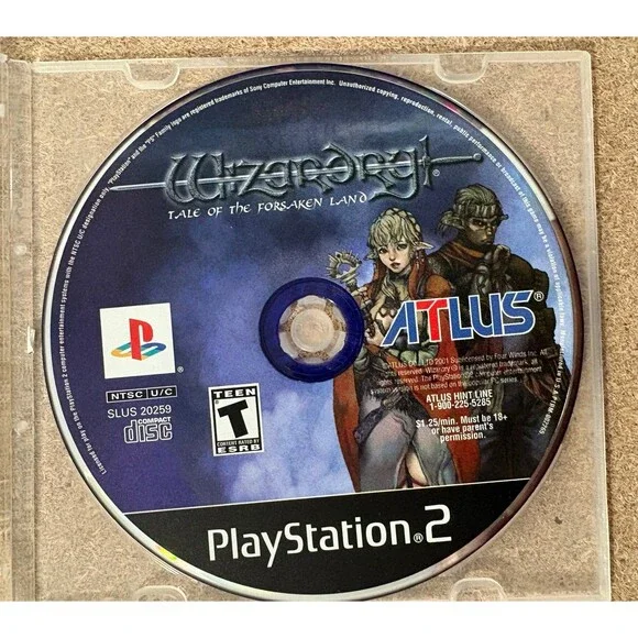 Wizardry: Tale of the Forsaken Land PlayStation 2 Wizardry RARE PS2 Disc Only