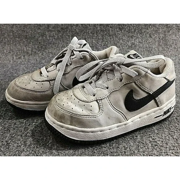 Nike Baby Force 1 Low Gray Black Swoosh Boys 9C